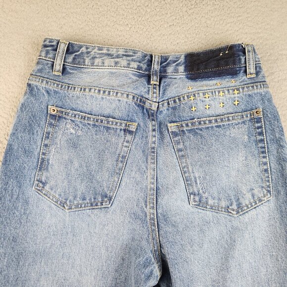 Ksubi Chlo Wasted Jeans Women's 28x26 Boyfriend Fit Ripped Knee Cropped Grunge - Picture 14 of 15